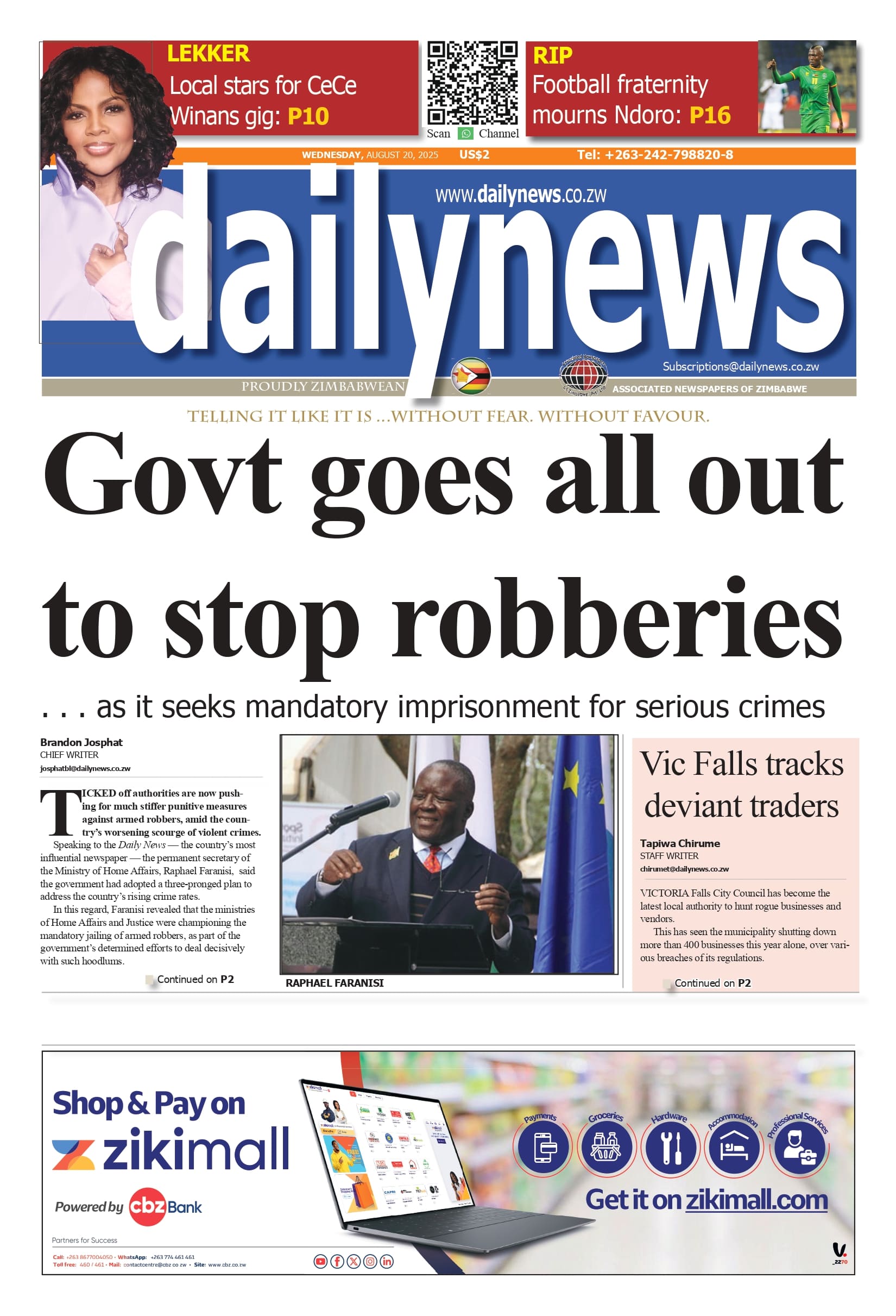 Wednesday 20 August 2025